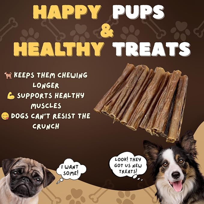 Woofley's - Esophagus Stick (100 Count)- Gullet Sticks for Dogs - Safe Jerky Dog Chews -Easily Digestible Dog Jerky Bully Sticks