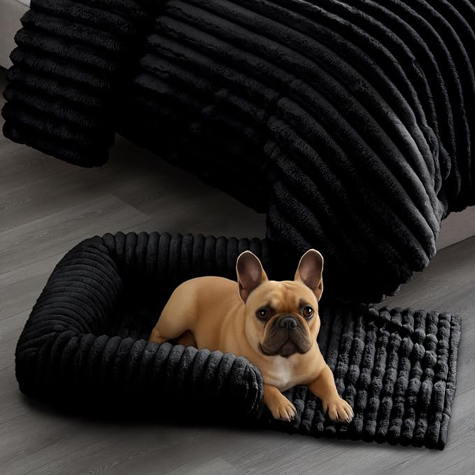 Riverbrook Home Everett Long Sofa-Style Pet Bed, Black, Small