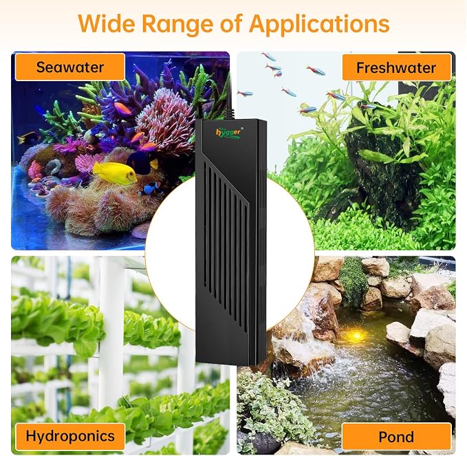 hygger Aquarium Heater with Intelligent Temperature Controller, 1000W for 130-260 Gallon Submersible Fish Tank Heater with Leaving Water Automatically Stop Heating System, for Freshwater Saltwater