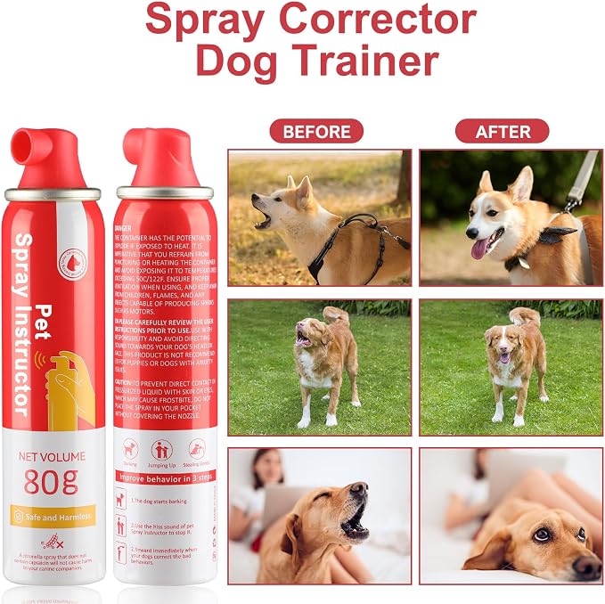 KDSZJDV Corrector Spray Dog Trainer, 80ml 4 Pack Corrector Spray for Dogs to Stops Barking, Food Stealing, Dog Fights, Attacks & Unwanted Dog Behaviour, Safe