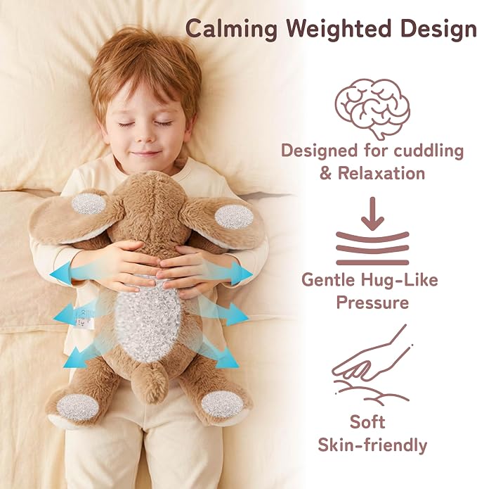 Niuniu Daddy 25" 5lb Bunny Weighted Stuffed Animal forKids and Adults, Soft Sensory Rabbit Plush Body Pillow for Calming Support, Large Animal Toy for Everyday Comfort Christmas Easter