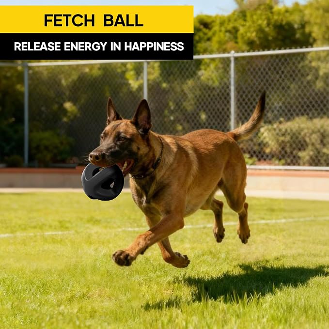 PetiFine Tough Dog Balls, Large Dog Toys for Aggressive Chewers, Interactive Dog Toy Balls Outdoor, Chew Toys for Medium Large Breed Non-Toxic Natural Rubber, 4.5"
