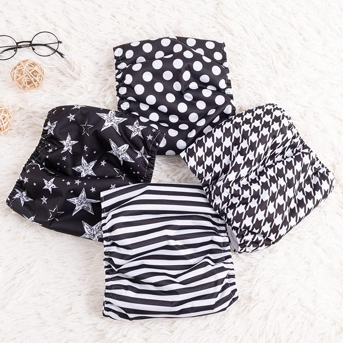 CuteBone Dog Diapers Male 4 Pack Puppy Wraps Reusable Doggie Belly Bands for Male Dogs Small Medium Large