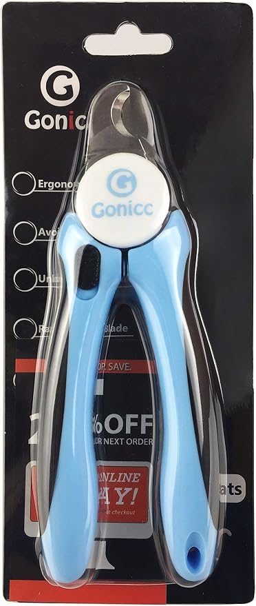 gonicc Dog Nail Clippers and Cat Nail Clippers with Safety Guard to Avoid Overcutting, Free Nail File, Razor Sharp Blade