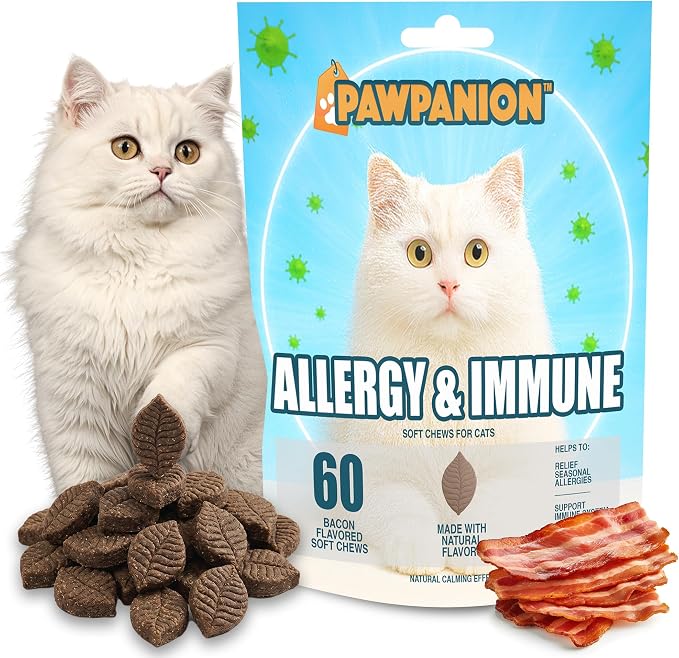 Allergy Soft Chews for Cats Itchy Skin Relief 60 Count
