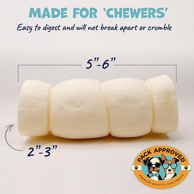 Pack Approved Long Lasting Dog Chews Bundle - Beef Cheek Rolls & Bull Beef Twists for Medium to Large Dogs