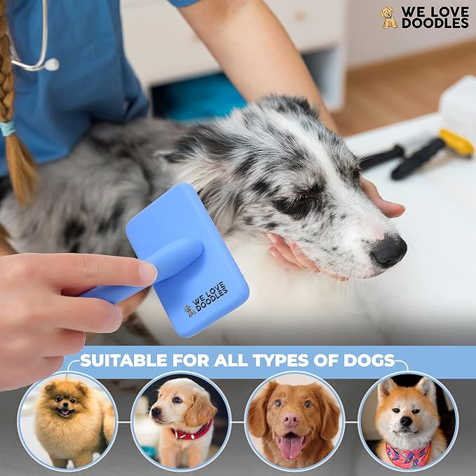 We Love Doodles Small Dog Dematting Rake & Small Slicker Brush - Detangler Brush for Dogs, Comb Tool for Grooming, Pet Grooming Detangler Pin Dog Brush for Long Hair, Dog Slicker Brush for Pet Hair