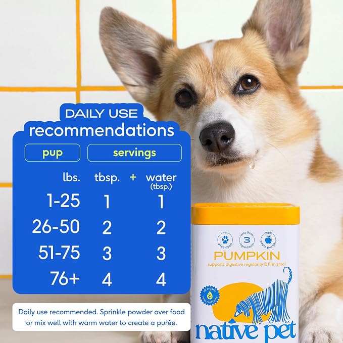 Native Pet Belly Bundle: Pumpkin for Dogs (8 Oz.) & Probiotic Powder for Dogs (4.1 Oz.) - All-Natural Remedy for Pet Diarrhea, Upset Stomach & Gas Relief