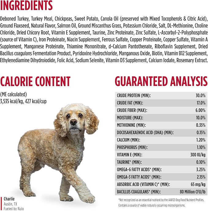 Nulo FreeStyle Limited Ingredient Dry Dog Food - High Protein Turkey Recipe, Natural Grain Free Dog Food for Puppies & Adults, Small, Medium and Large Breed Kibble, 24lb Bag