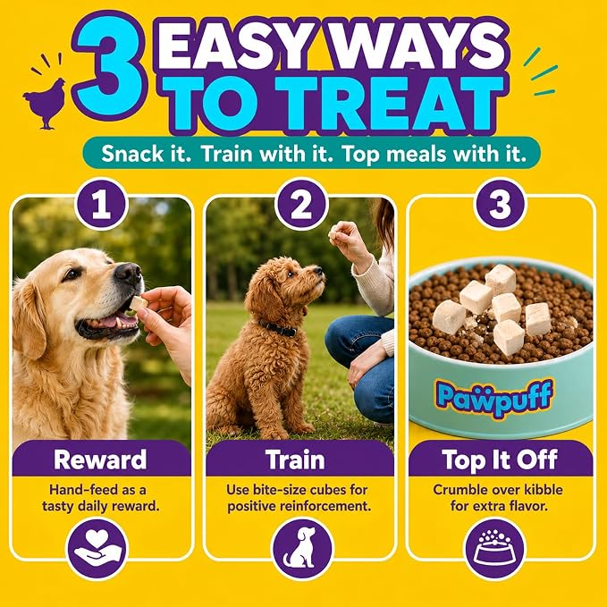 Freeze-Dried Chicken Treats for Dogs & Cats, 1.1 LB – Pure Single Ingredient Chicken, High-Protein Bites for Training, Grain Free