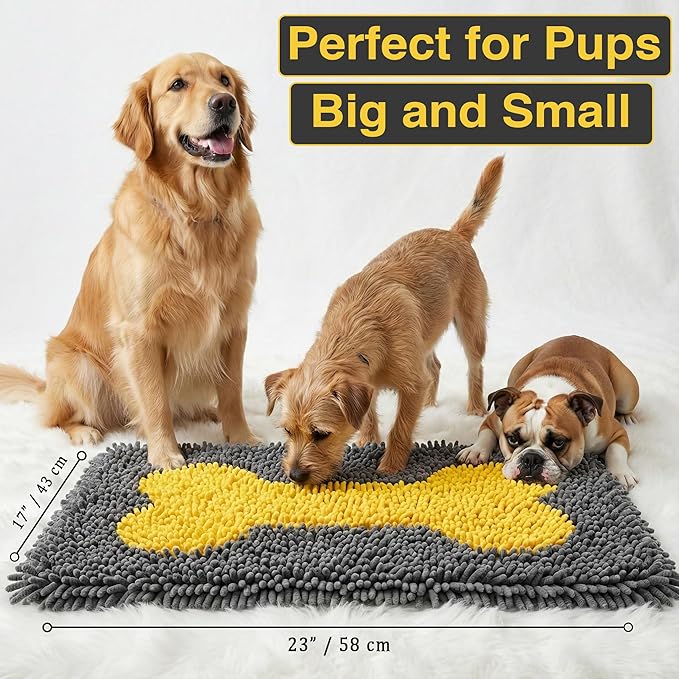 Snuffle Mat for Dogs Large Breed, Medium & Small – 17" x 23" Snuffle and Sniff Mat for Dogs & Puppies - Foraging Rugs with Non-Slip Base
