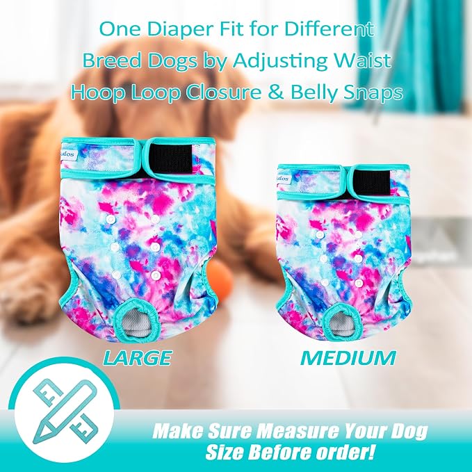 Leekalos Reusable Washable Dog Diapers Female (3 Pack) - Highly Absorbent Doggie Diapers - Size Adjustable Puppy Diaper for Dog Period Panties (X-Large)
