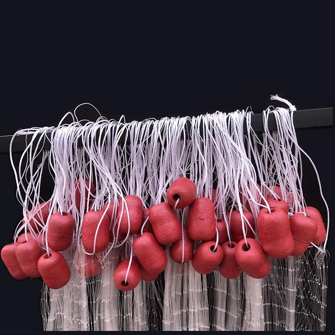 Fishing Gill Net for Survival 98ft Monofilament Nylon 0.35mm High-Strength Twine Single Layer Fish Nets Large Buoys Seine Net Red De Pesca 2 Inch Grid