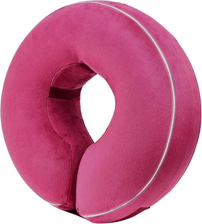 Inflatable Reflective Dog Cone Collar Alternative After Surgery,Doggie Recovery Dount Neck Ecollar,Adjustable Soft Dog Cone Collar for Small Medium Large Dogs (Pink, L)