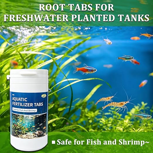 Root Tabs for Freshwater Aquarium Plants – Slow Release Plant Fertilizer, Safe for Fish and Invertebrates, Supports Strong Root Growth and Healthy Leaves, 100g/Bottle (1)
