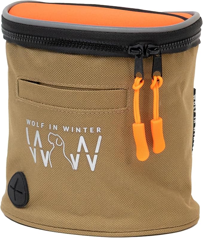 Quickdraw Treat Pouch – Compact Dog Training Bag with Reflective Trim, Built-in Poop Bag Dispenser, and Adjustable Waist Belt – Ideal for Walks, Hikes, and Training Sessions (Orange)