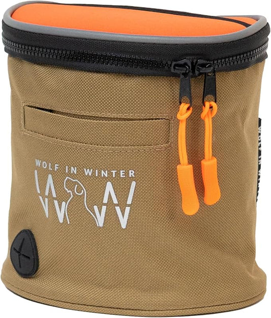 Quickdraw Treat Pouch – Compact Dog Training Bag with Reflective Trim, Built-in Poop Bag Dispenser, and Adjustable Waist Belt – Ideal for Walks, Hikes, and Training Sessions (Orange)