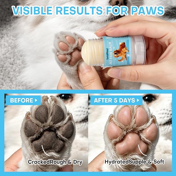 Dog Paw Cleaner Kit with Paw Balm for Dogs, Waterless Foot Cleaner for Muddy Paws, Dirt Removal, Moisturizing Care for Dry Cracked Pads, Includes Towel and 3 Soft Silicone Brushes