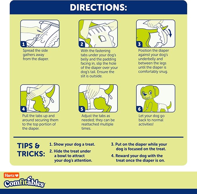 Hartz Comfitables Disposable Dog Diapers, Size XL 5 count, Comfortable & Secure Fit, Easy to Put On, Super Absorbent Male and Female Diaper