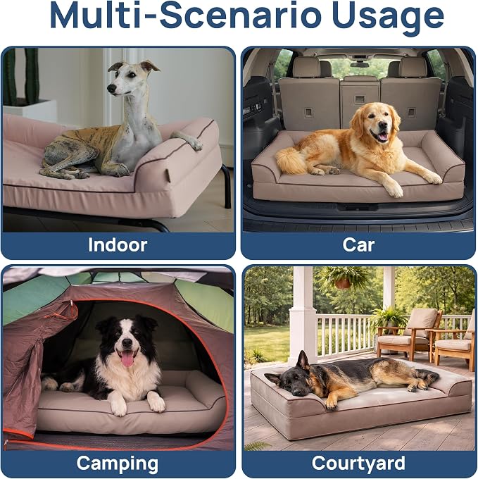 Cooling Dog Bed for Small, Medium Dogs & Cats with Bolsters, Q-Max>0.45 Orthopedic Pet Cool Sofa Beds with Breathable Egg Crate Foam, Removable Washable Cover, Dusty Rose