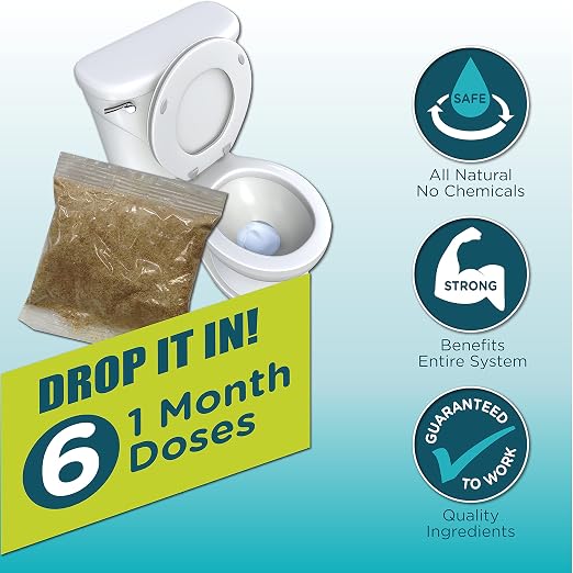 MICROBE-LIFT Septic Tank Treatment, Flush 'N Go System Maintainer, 6 2OZ Packets