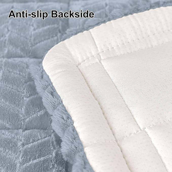 Smiry Couch Cover for Dogs, Non Slip Fuzzy Pet Sofa Covers Washable for 2-3 Cushion Couch, Soft Thick Furniture Protector for Cats Dogs, Against Fur, Dirt, Scratch Resistant (Haze Blue, 35.4"x63")