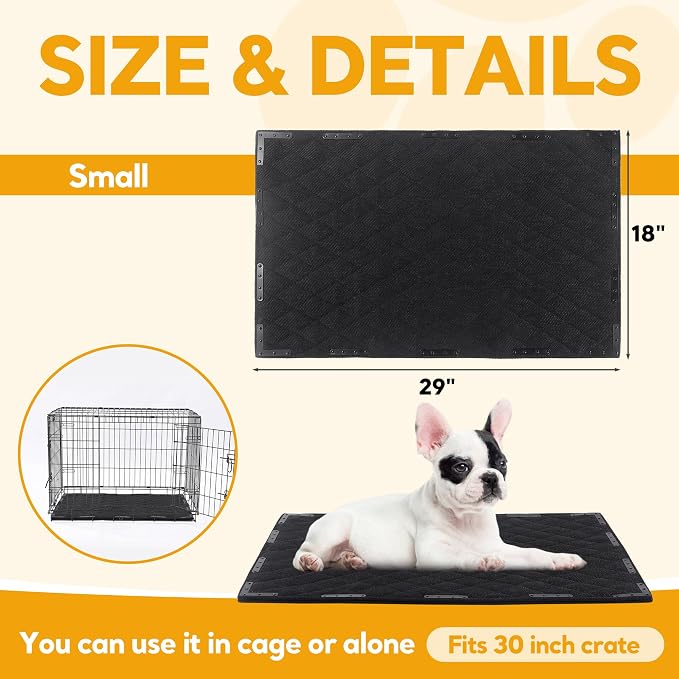 HOMBYS Chew Proof Dog Bed Mat with 12 Metal Rivets - Indestructible Kennel Pad for Teething Puppies & Aggressive Chewers, Durable Waterproof Crate Mat for Small Dogs, 29" x 18" (Indoor/Outdoor Use)