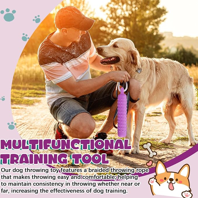 Blueweenly 4 Pcs Dog Bumper Toy for Water Retrieving Plastic Puppy Training Dummy Dog Float Toy Lightweight for Float on The Water Pool Outdoor Training Hunting Fetching (Purple)
