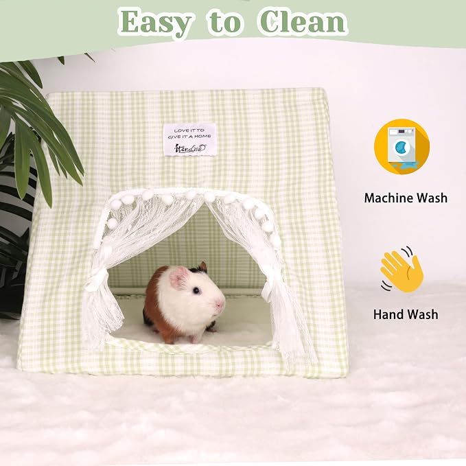 Small Pet Habitat Bundle - Snow-Themed Chew Toy & Large Hideout for Chinchillas, Rabbits, Ferrets