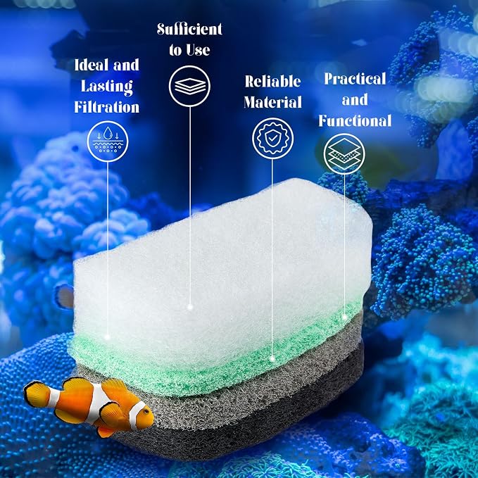Threlaco 26 Pcs Canister Filter Maintenance Kit Compatible with Fluval 106/107/206/207, Water Polishing Pad, Ammonia/Phosphate/Nitrite Remover Pads, Silicone Lube