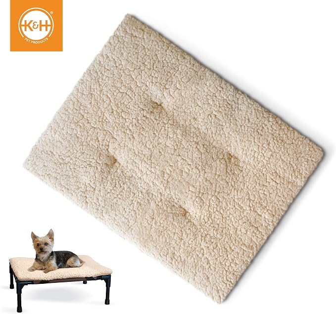 K&H Pet Products Original Elevated Pet Cot Tan with Microfleece Pad