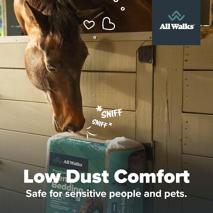 All Walks 150 Liter(30 lbs) Hemp Bedding for Chicken Coops, Hampters, Ducks, and Turkeys - 100% Natural, Superior Odor Control, Biodegradable Pet Bedding, Dust-Free - Made in USA