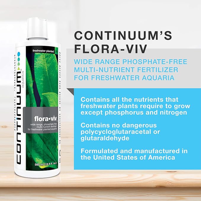 Continuum Aquatics Flora Viv – Multi Nutrient Fertilizer for Freshwater Planted Aquariums, Phosphate Free