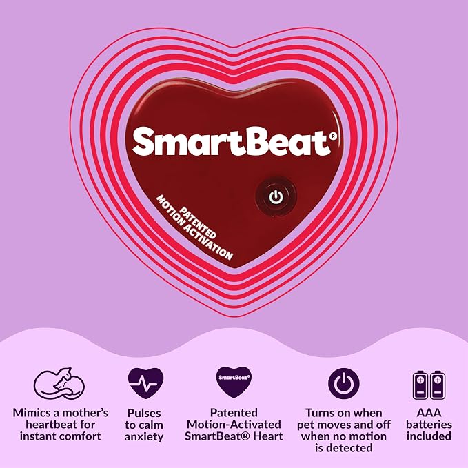 Snuggle Kitty Heartbeat Cat Toy for Kittens and Cats with Real-Feel Pulse and Heat Pack, Calming Sleep Aid for Cat Anxiety, New Kitten Essentials - Tan Tiger