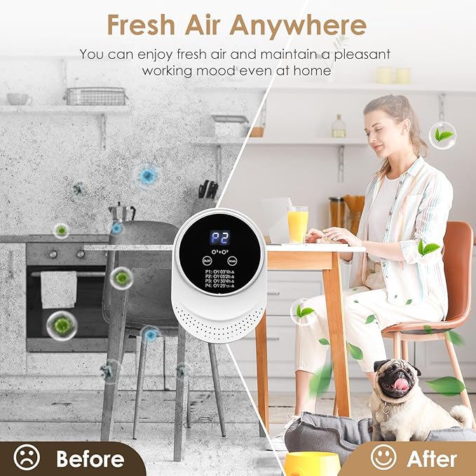 Cat Litter Box Deodorizer Plug In Air Purifier for Whole House Pet Odor Portable Air Cleaner for Bathroom Toilet Living Room Kitchen Pets House(1)