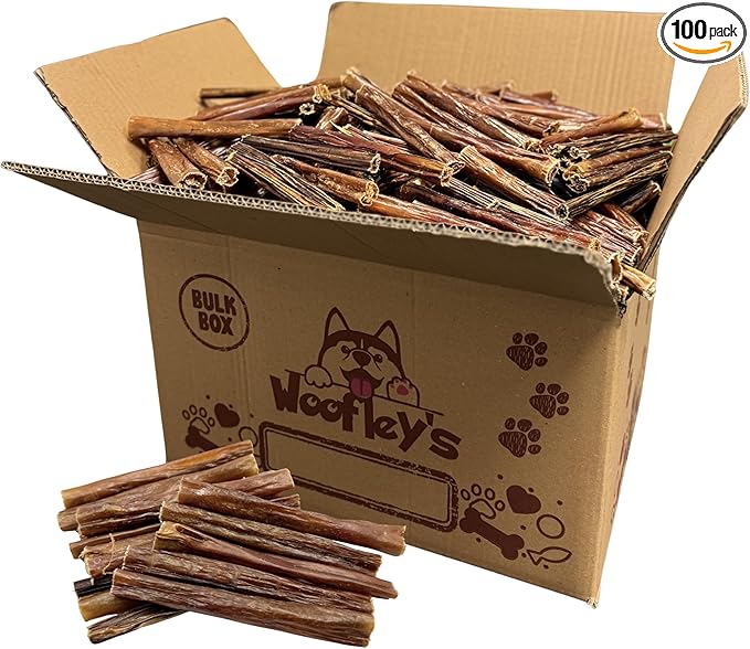 Woofley's - Esophagus Stick (100 Count)- Gullet Sticks for Dogs - Safe Jerky Dog Chews -Easily Digestible Dog Jerky Bully Sticks