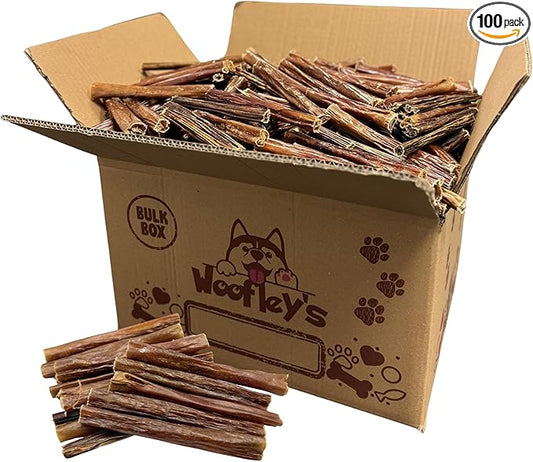 Woofley's - Esophagus Stick (100 Count)- Gullet Sticks for Dogs - Safe Jerky Dog Chews -Easily Digestible Dog Jerky Bully Sticks