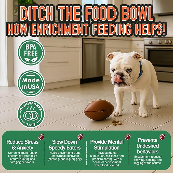 Food Puzzle Feeder for Large or Medium Dogs, 5C | Mentally Stimulating Enrichment Toy, Made in USA, BPA-Free Durable Foraging Toy, Reduces Anxiety and Destructive Behavior