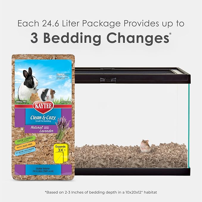 Kaytee Clean & Cozy Natural Bedding with Lavender 24.6 Liters
