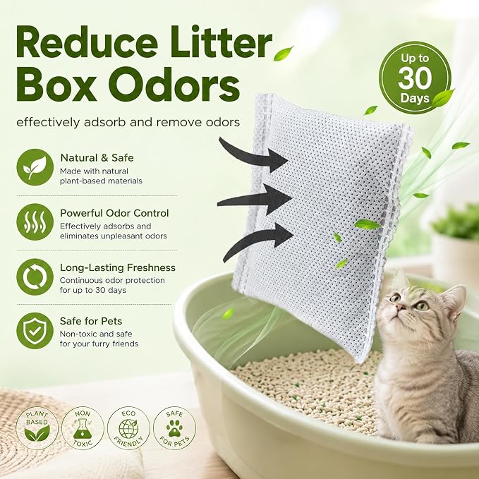 NewKe 6 Pack Odor Deodorizer for PetPivot Self Cleaning Litter Box, Activated Carbon Filters Refills for Automatic Cat Litter Box, Up to 6 Months, Activated Charcoal