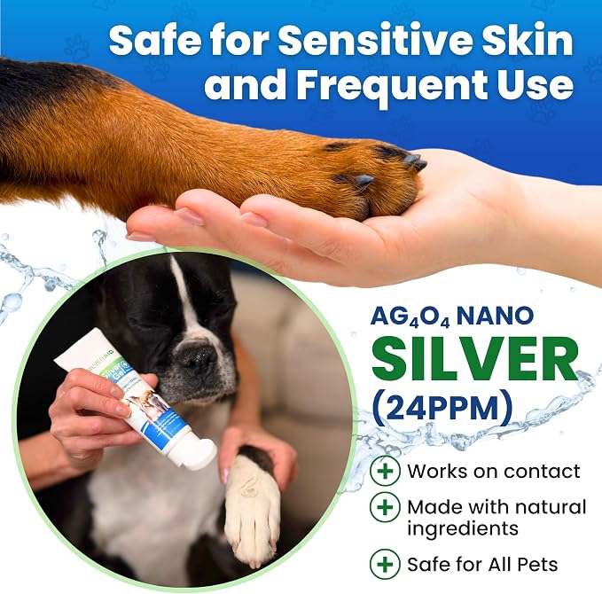 Hot Spot Treatment Gel for Dogs Colloidal Silver Wound Care for Cuts, Bites, Rashes, Skin Irritations & Ulcers, Dog Wound Care Solution, 4.0 Ounces - Vet Recommended & Made in USA
