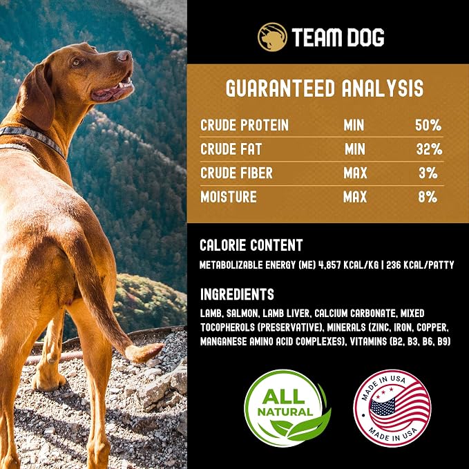 Team Dog Lamb & Salmon Dog Freeze-Dried Raw Treats | Soft Dog Treats & Grain Free Dog Food Topper | USA-Sourced Salmon & Lamb for Cleaner Teeth, Digestive Health & Muscle Growth | 13 oz Bulk Size