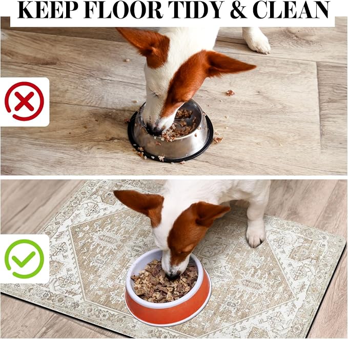 Dog Food Mats for Floors, Absorbent Dog Bowl Mat for Food and Water Dispenser Mat, Quick Dry Cat Food Mat Pet Supplies