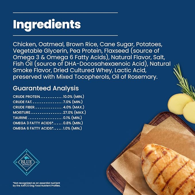 Blue Buffalo Bits Chicken Soft & Chewy Dog Treats, Bite-Sized for Training, Made with Real Chicken & Enhanced with DHA, Heart-Shaped Dog Treats, Made in the USA with Natural Ingredients, 19 oz.