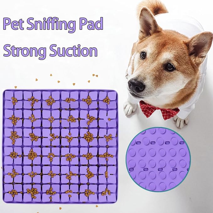Silicone Snuffle Mat for Dog,Slow Feeder Lick Mat with Suction Cups for Slow Eating&Femont Silicone Snuffle Mat for Large Dogs