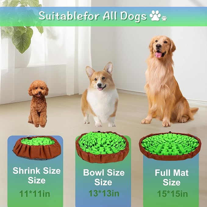 2-Pack Snuffle Mat for Dogs, Adjustable Size Encourages Natural Foraging Skills for Cat and Rabbit or Other Pet