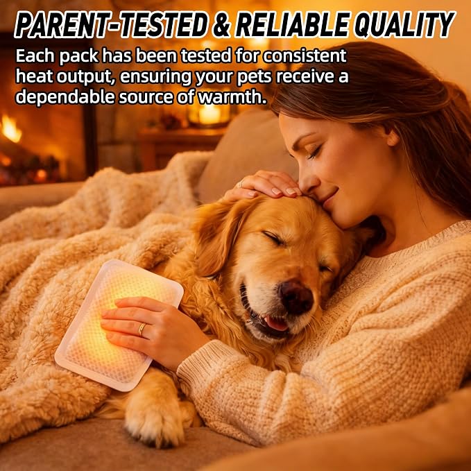 30-Pack Disposable Heat Packs for Newborn Puppies & Small Pets, Portable Puppy Warmers for Crates, Travel & Anxiety Relief, No Electricity Needed, Provides Up to 40 Hours of Safe Odorless Warmth