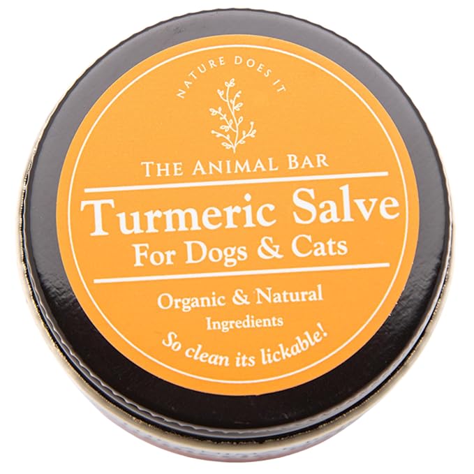 Turmeric Salve for Dogs & Cats Organic Turmeric & Calendula | Lick-Safe First Aid & Healing for Red Skin, Minor Wounds, Inflammation, Hot Spots & Itchy Skin | Vet Formulated | 2oz
