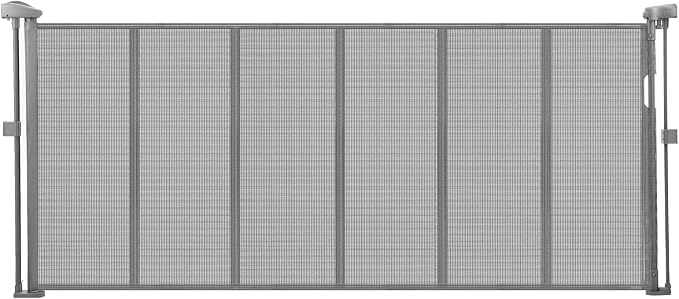 VEVOR Retractable Baby Gate, 34 inch Tall, Extends up to 71 inch Wide, Retractable Gate for Kids or Pets, Mesh Material, Easy to Install for Indoor Stairs, Doorways, Hallways, Playrooms, Gray