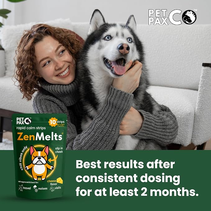 Calming Strips for Dogs – Fast-Acting Anxiety Relief & Sleep Support with Melatonin and Chamomile - Dog Calming Chews Alternative, Helps Reduce Stress During Fireworks & Travel (10 Pack)